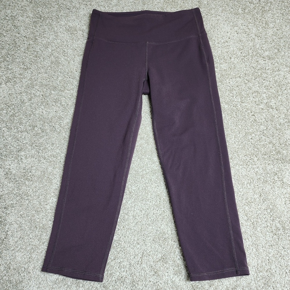 Athleta Chaturanga High Rise Capri Leggings Purple Yoga Workout Size Small